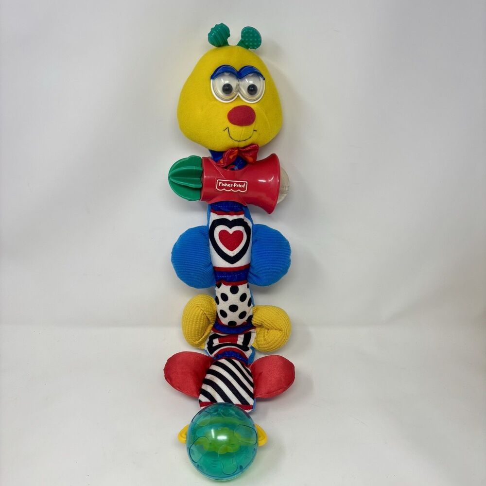 Vintage 1998 Fisher Price Sensory Caterpillar Primary Colors Rattle Baby Toy